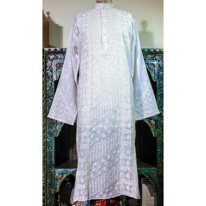 Long Bollywood Indian Wedding Cotton Embroidered Kurta